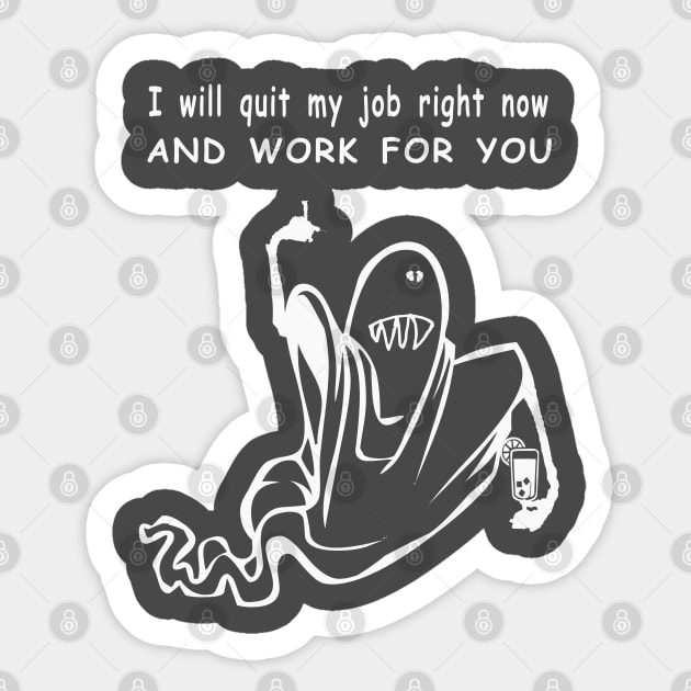 Alcoholic Skeleton Ghost Sticker by FlyingWhale369